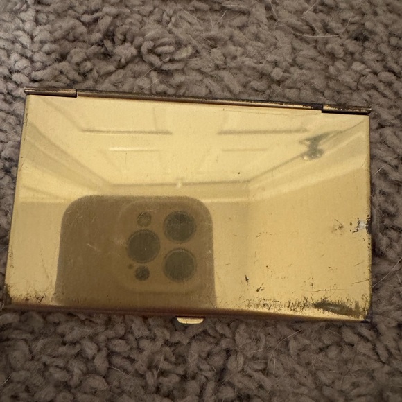 Vintage Solid Brass Metal Card Holder with Intricate Etched Name - Picture 3 of 4